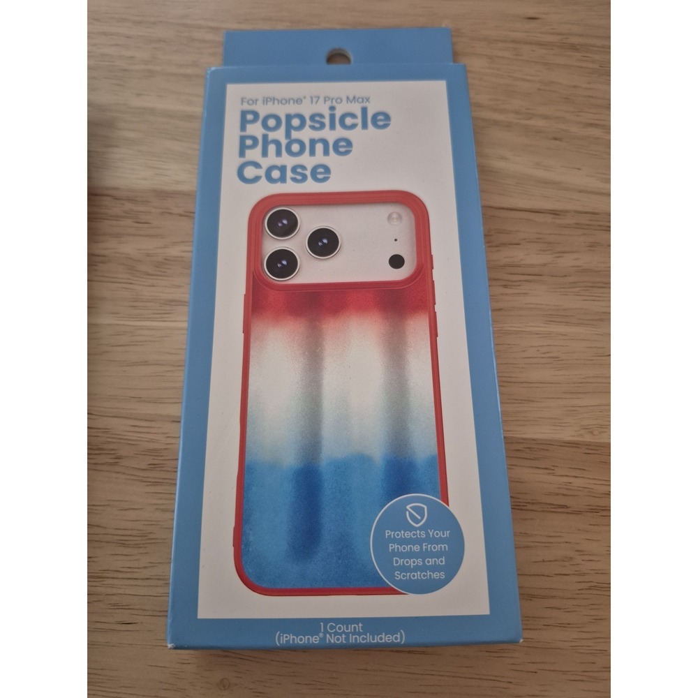 GEMS Popsicle Phone Case for Apple iPhone 17 Pro Max Red White Blue TPU NEW